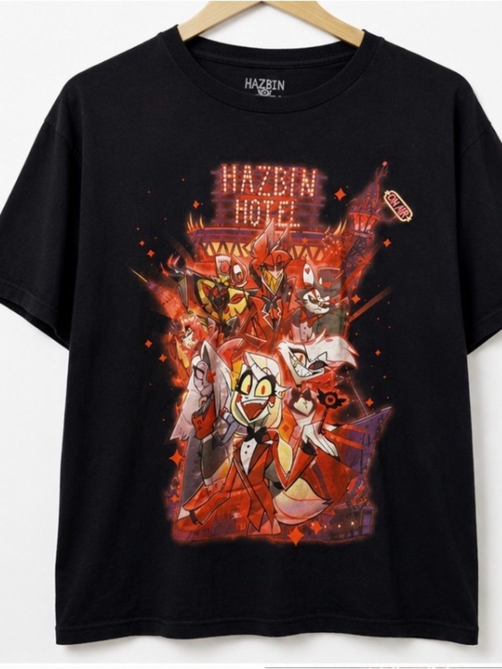 Hazbin Hotel Graphic T-Shirt XL Black Hot Topic Official Licensed Anime Cartoon